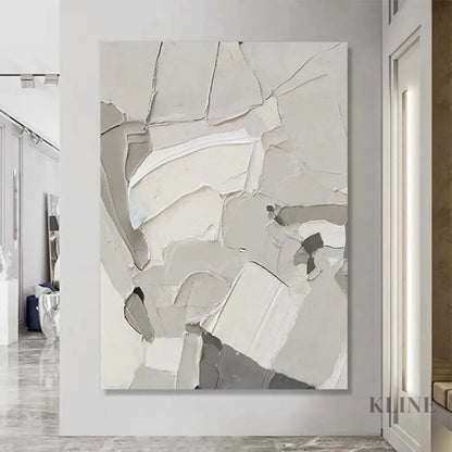 White Grey Minimalism Texture - Hand Painting