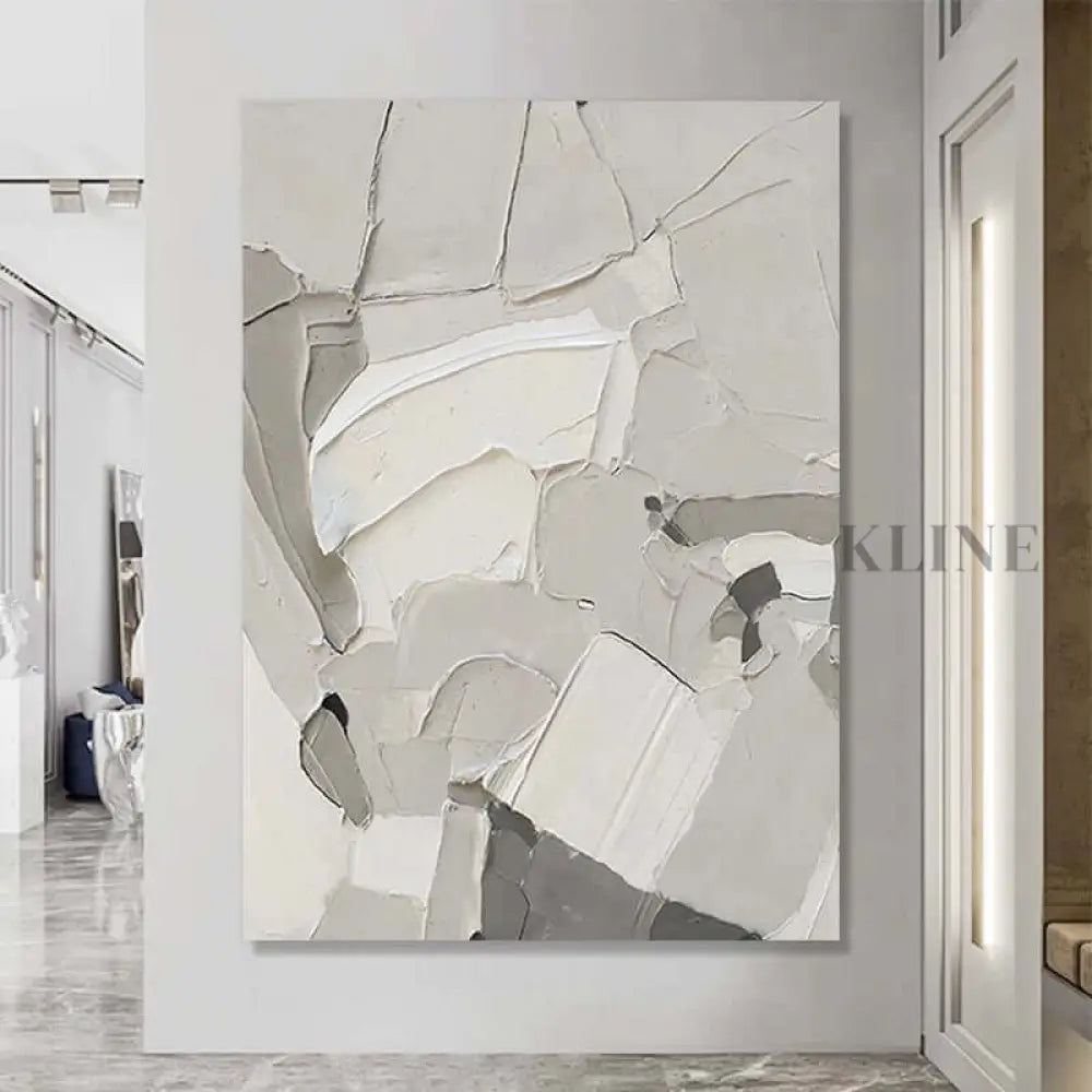 White Grey Minimalism Texture - Hand Painting 