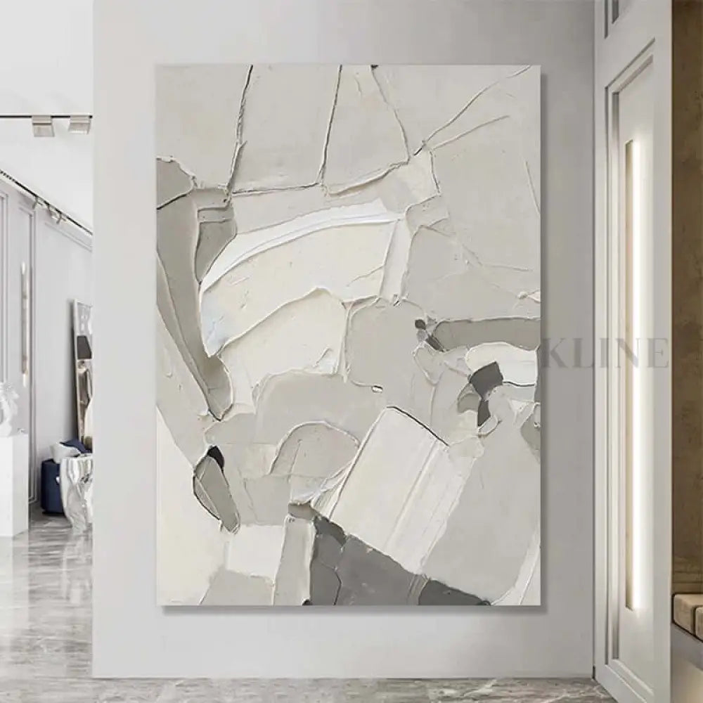 White Grey Minimalism Texture - Hand Painting