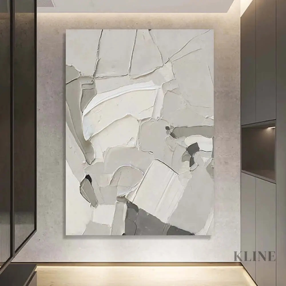 White Grey Minimalism Texture - Hand Painting 