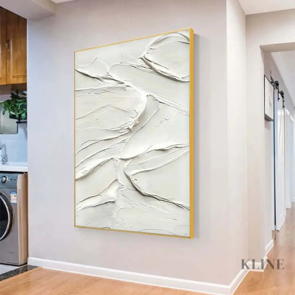 White Heavy Textured Painting - Hand Painting