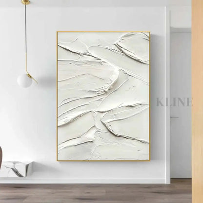 White Heavy Textured Painting - Hand Painting