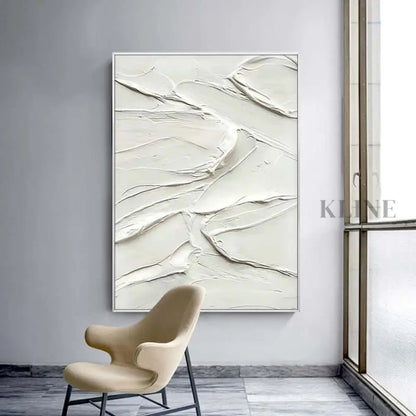 White Heavy Textured Painting - Hand Painting