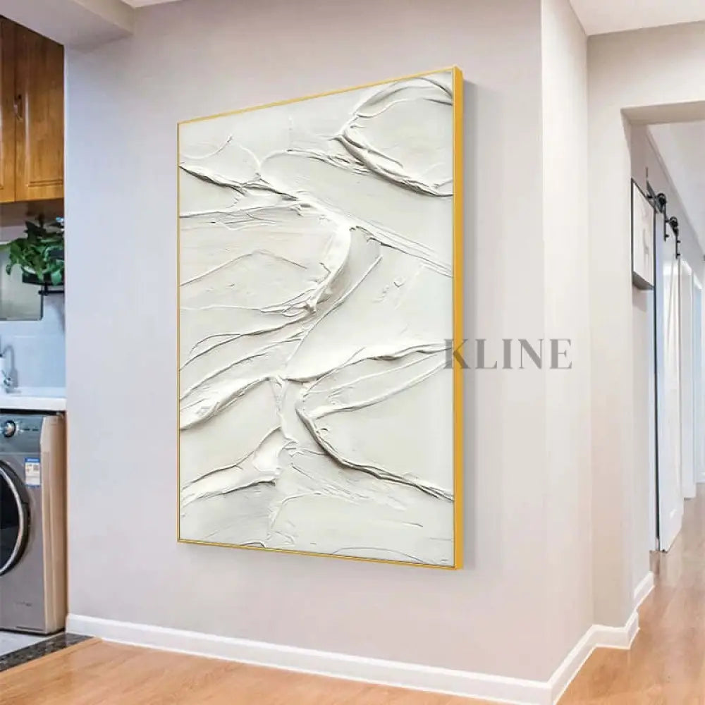 White Heavy Textured Painting - Hand Painting