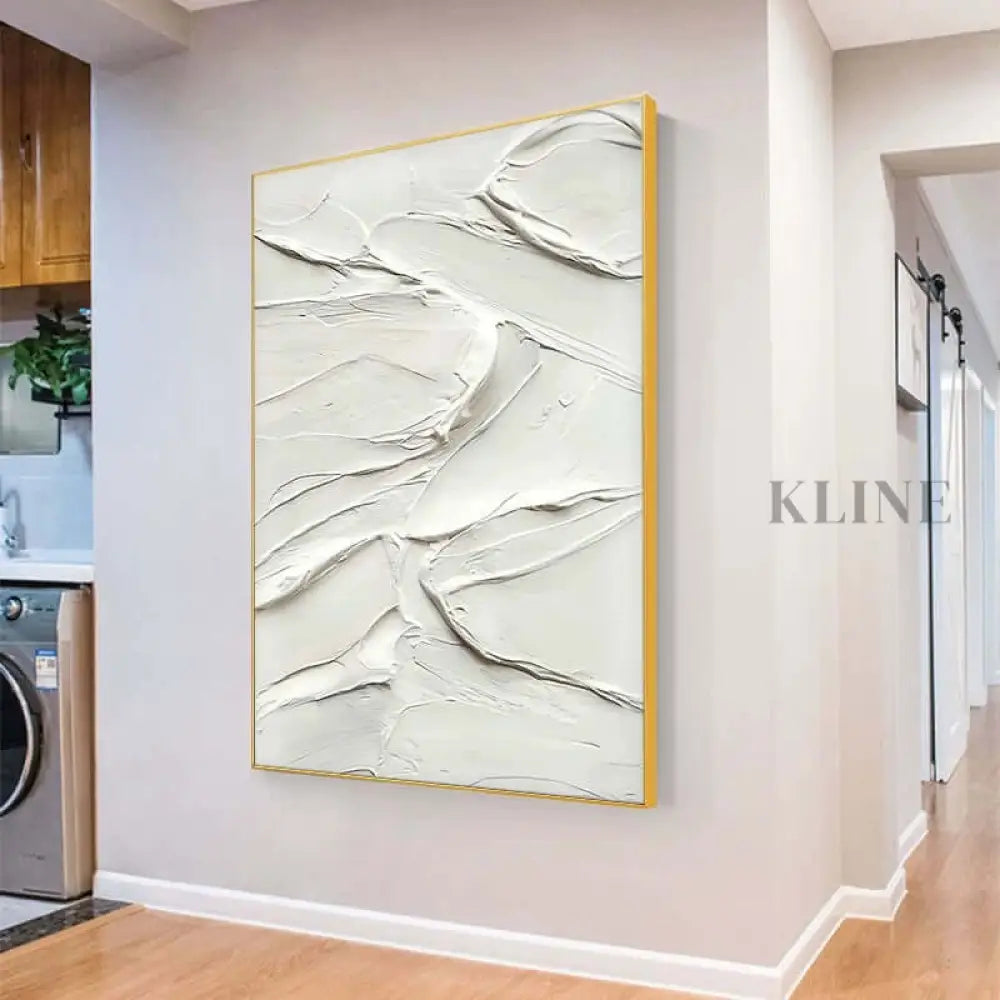 White Heavy Textured Painting - Hand Painting