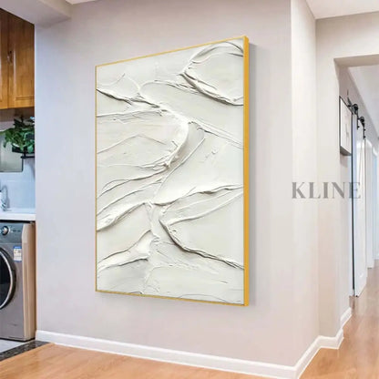 White Heavy Textured Painting - Hand Painting