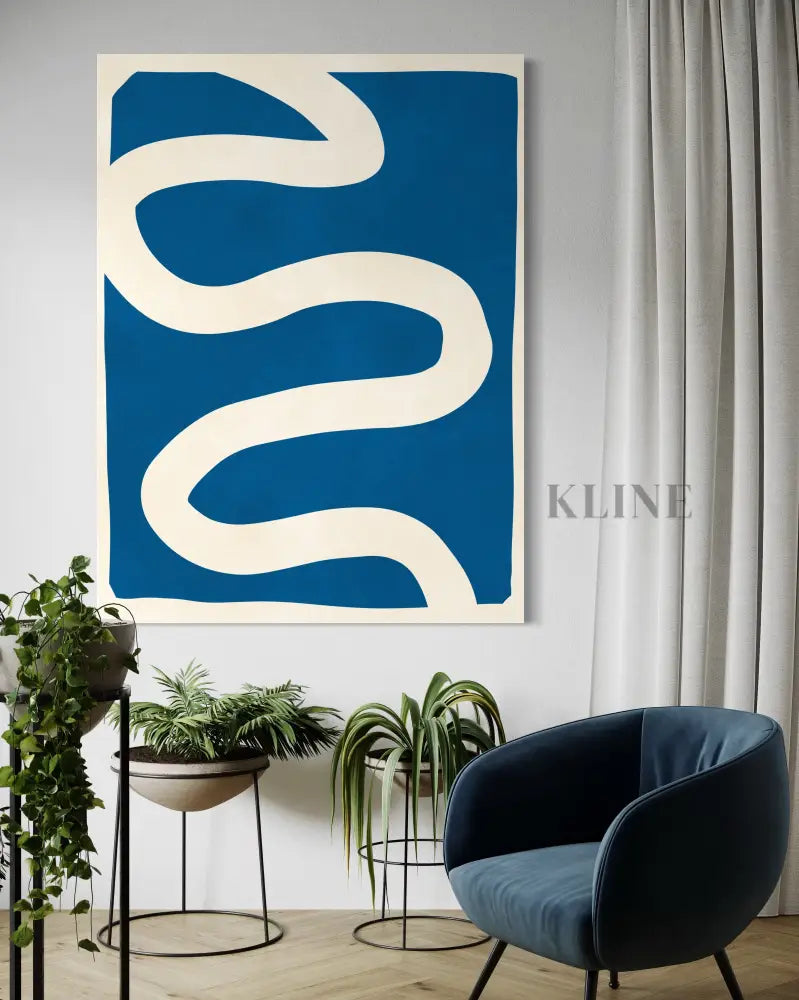 White Lines 2 - Hand Painting Arte de la pared del comedor