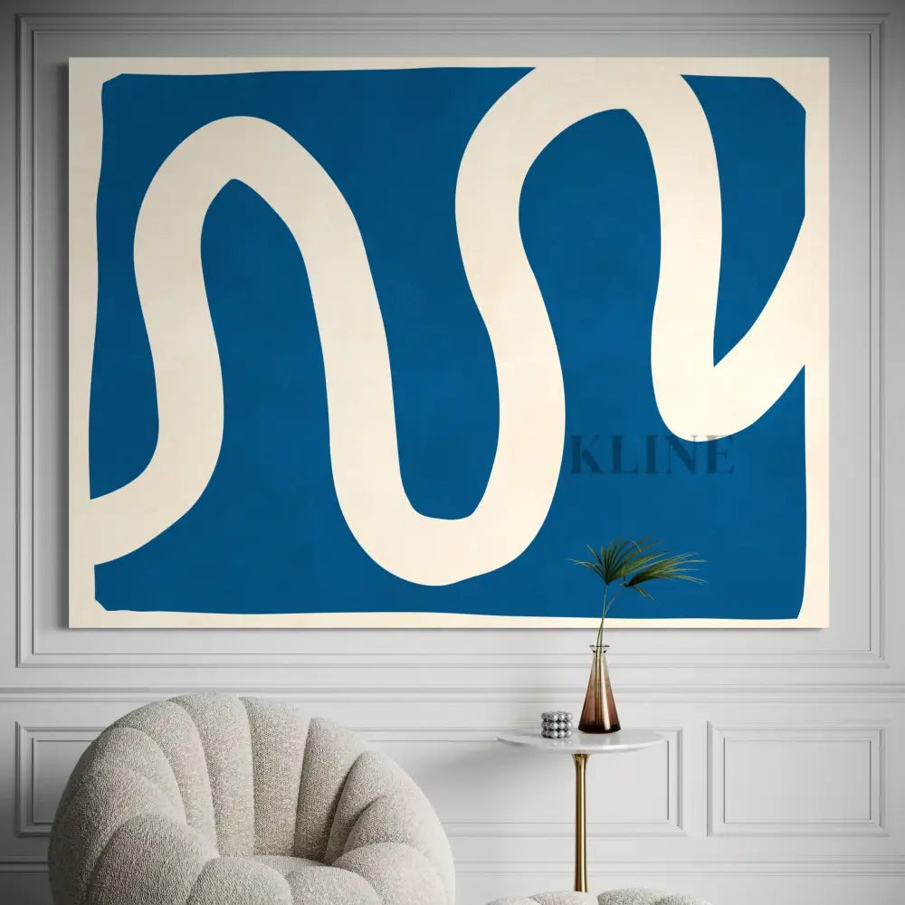White Lines 2 - Hand Painting Arte de la pared del comedor