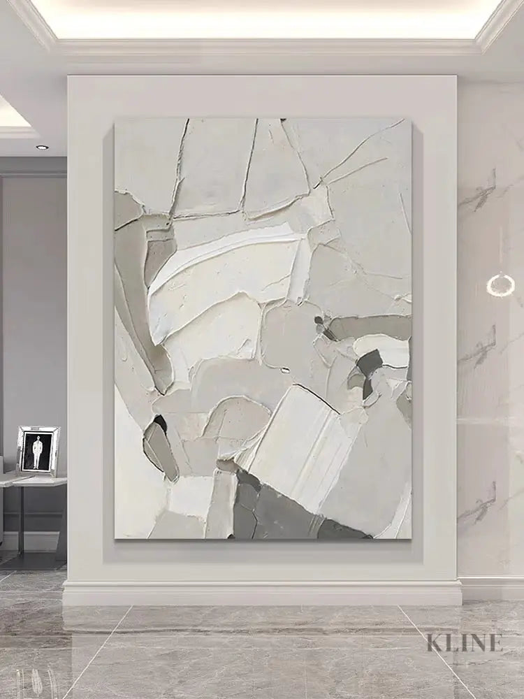 White Patches Textured Painting - Hand Painting