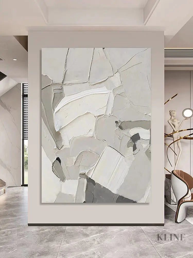White Patches Textured Painting - Hand Painting