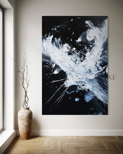 White Storm Gesture - Hand Painting