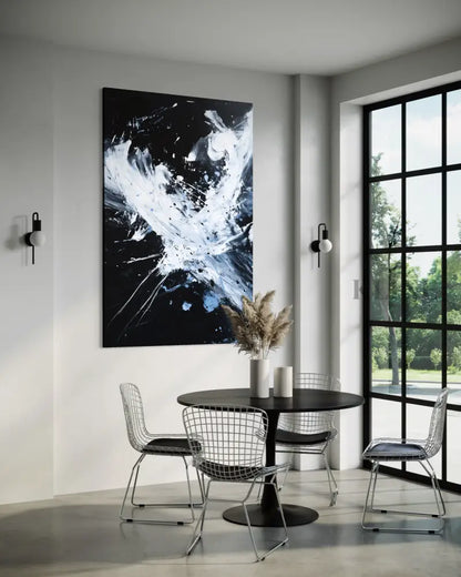 White Storm Gesture - Hand Painting