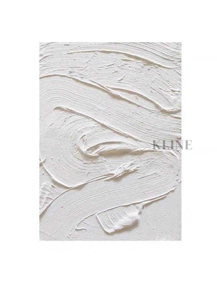 White textured oil painting featuring abstract brushstrokes showcasing minimalism and rich texture.