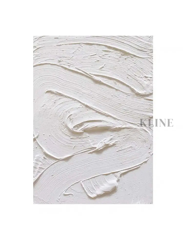 White textured oil painting featuring abstract brushstrokes showcasing minimalism and rich texture.