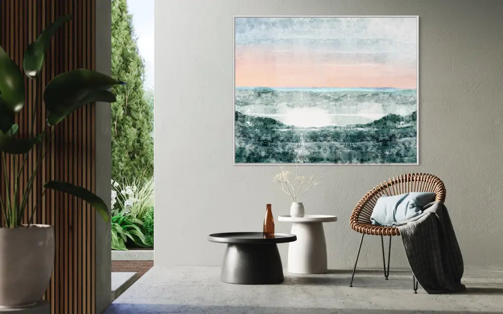 Winter Calf Pasture Beach - Hand Painting ラウンジウォールアート