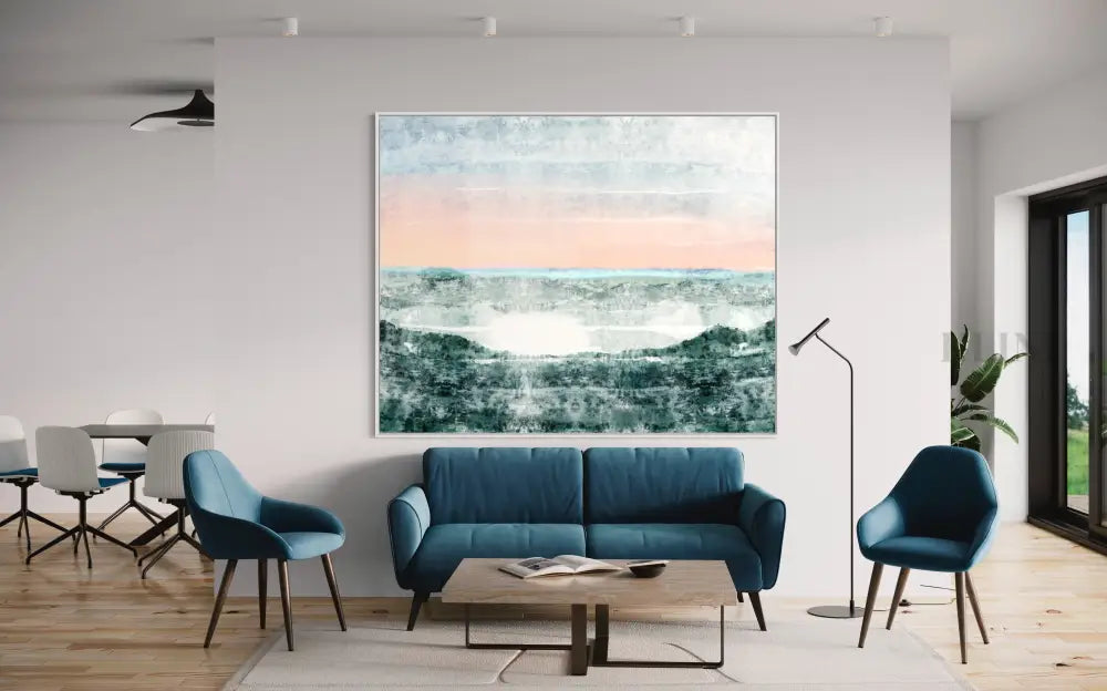 Winter Calf Pasture Beach - Hand Painting 山のウォールアート