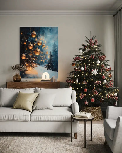 Winter Ornaments at Dusk - Hand Painting