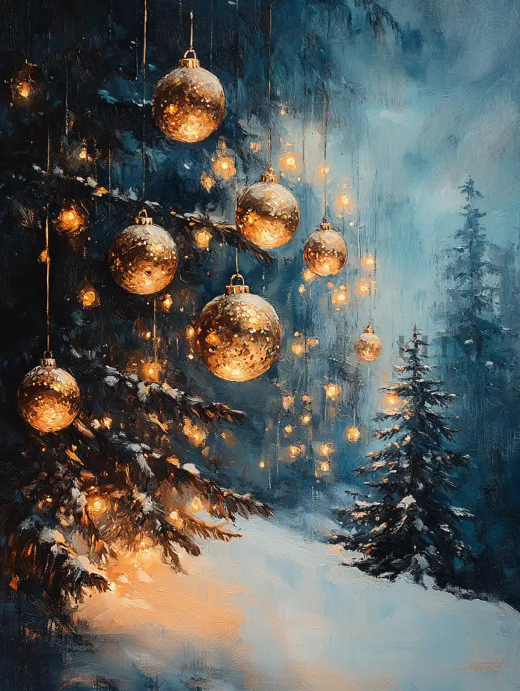 Winter Ornaments at Dusk - Hand Painting القادمون الجدد