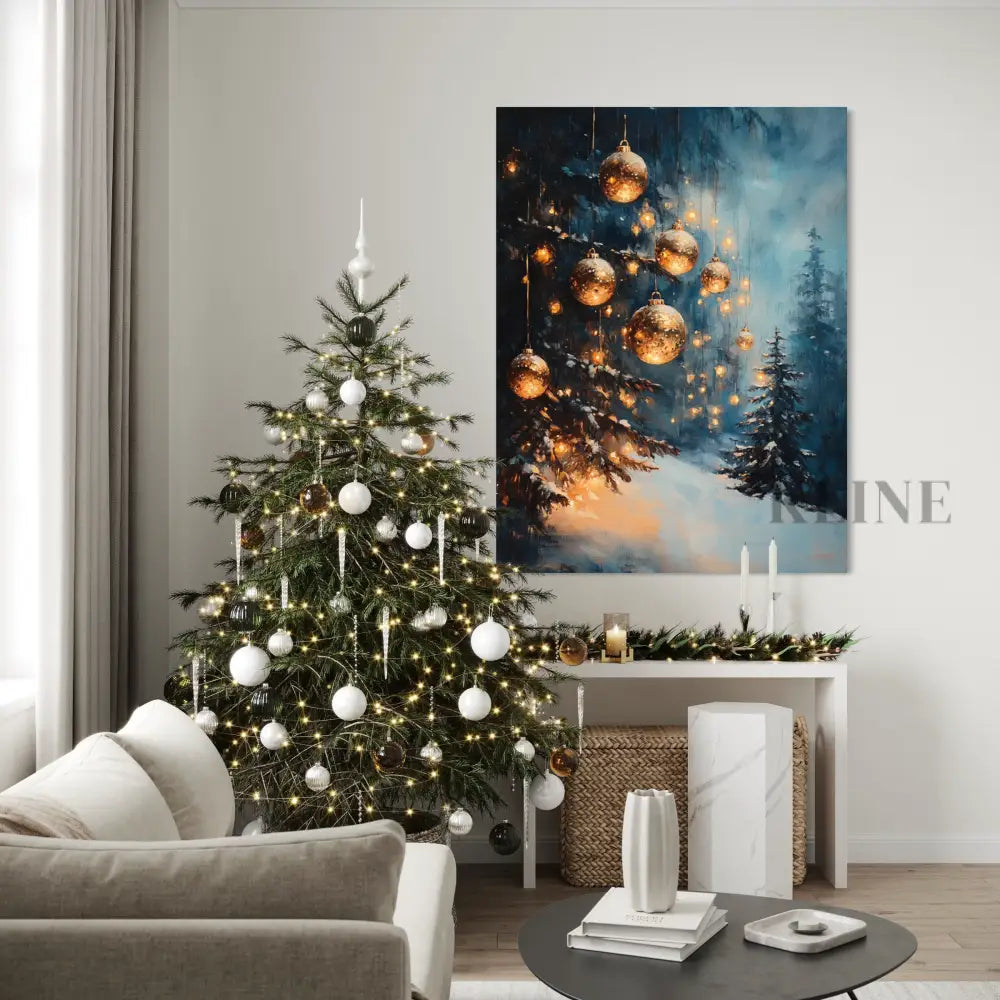 Winter Ornaments at Dusk - Hand Painting