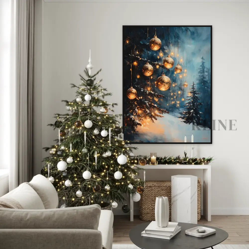 Winter Ornaments at Dusk - Hand Painting