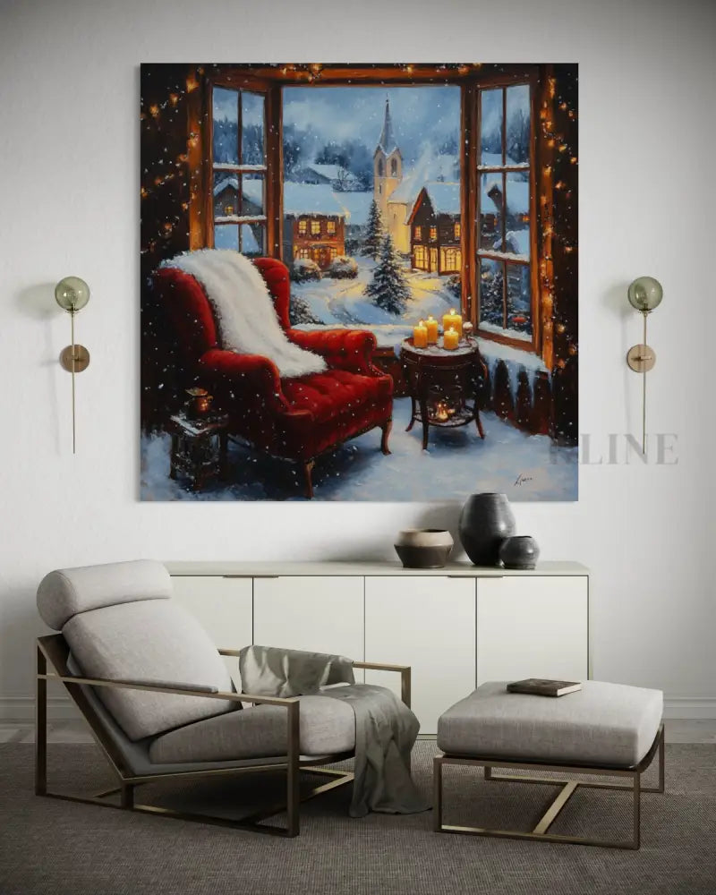 Winter Window Glow - Hand Painting