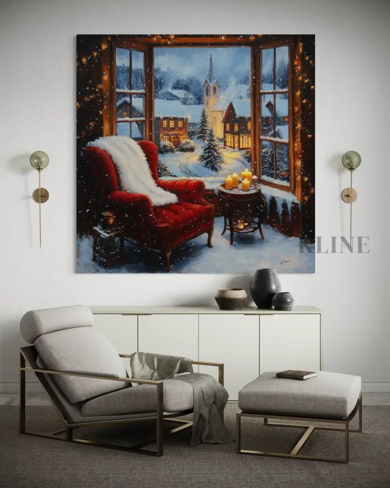 Winter Window Glow - Hand Painting