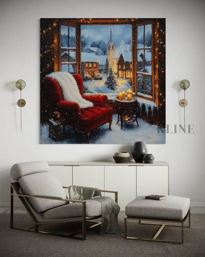 Winter Window Glow - Hand Painting