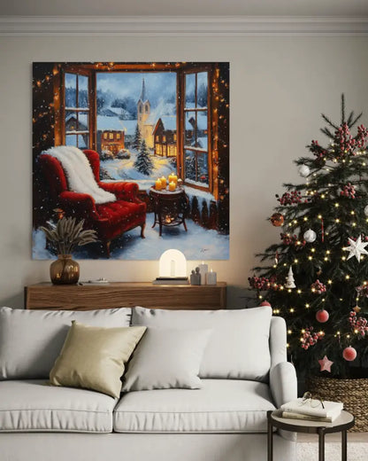 Winter Window Glow - Hand Painting