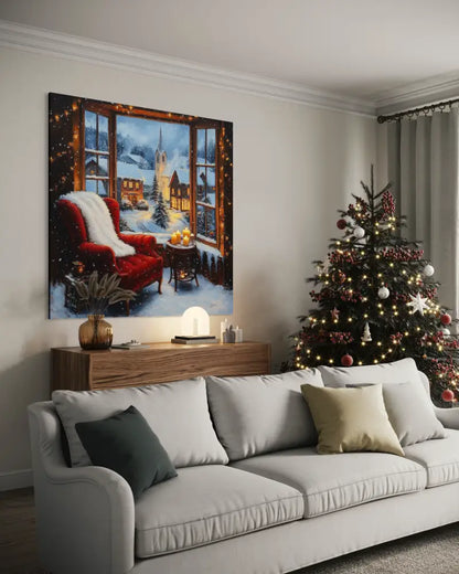Winter Window Glow - Hand Painting