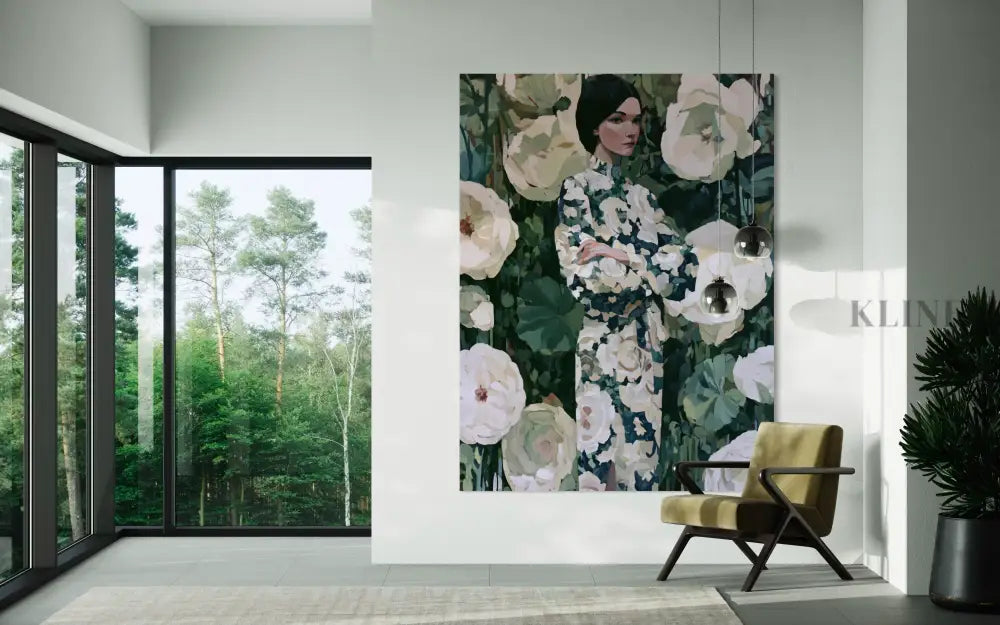 Woman in the Garden Dress - Hand Painting