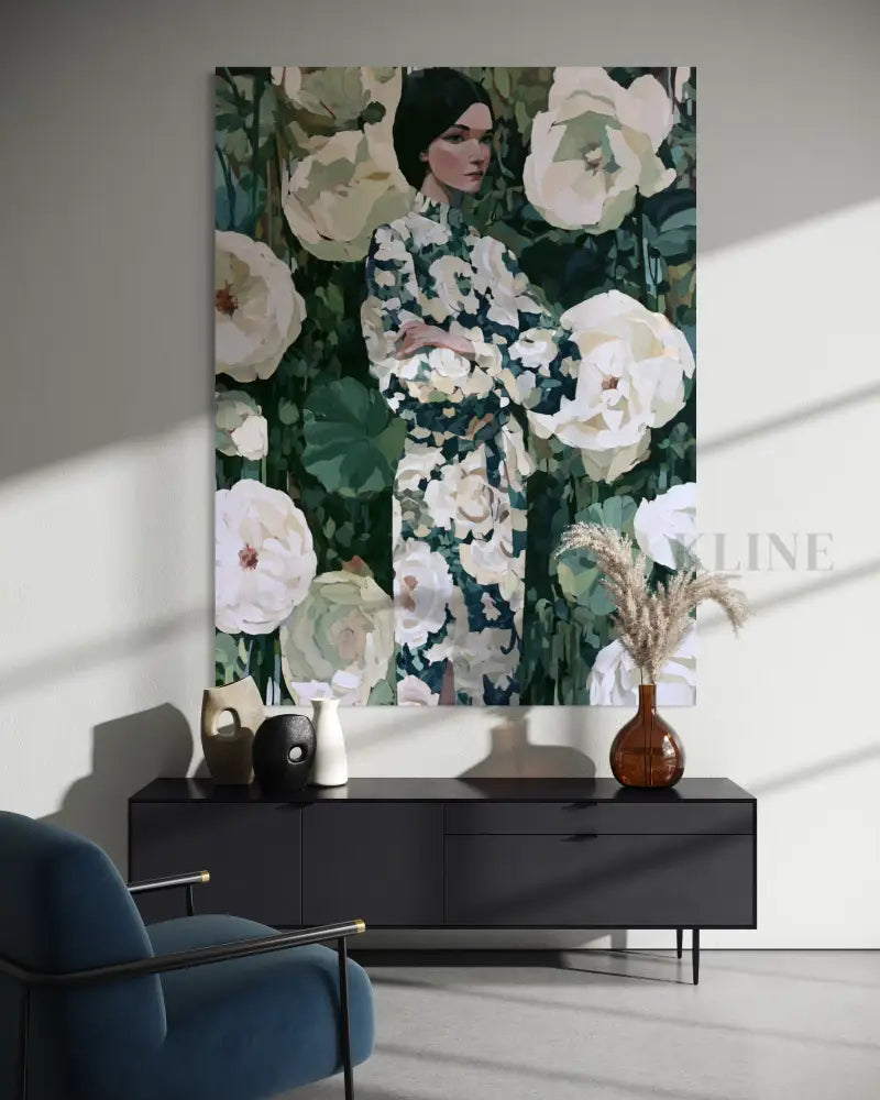 Woman in the Garden Dress - Hand Painting 