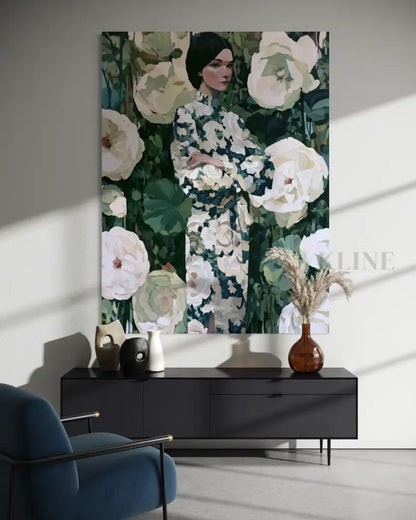Woman in the Garden Dress - Hand Painting