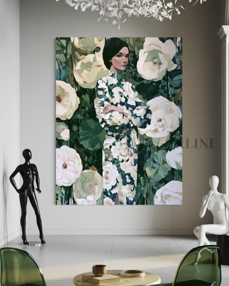 Woman in the Garden Dress - Hand Painting