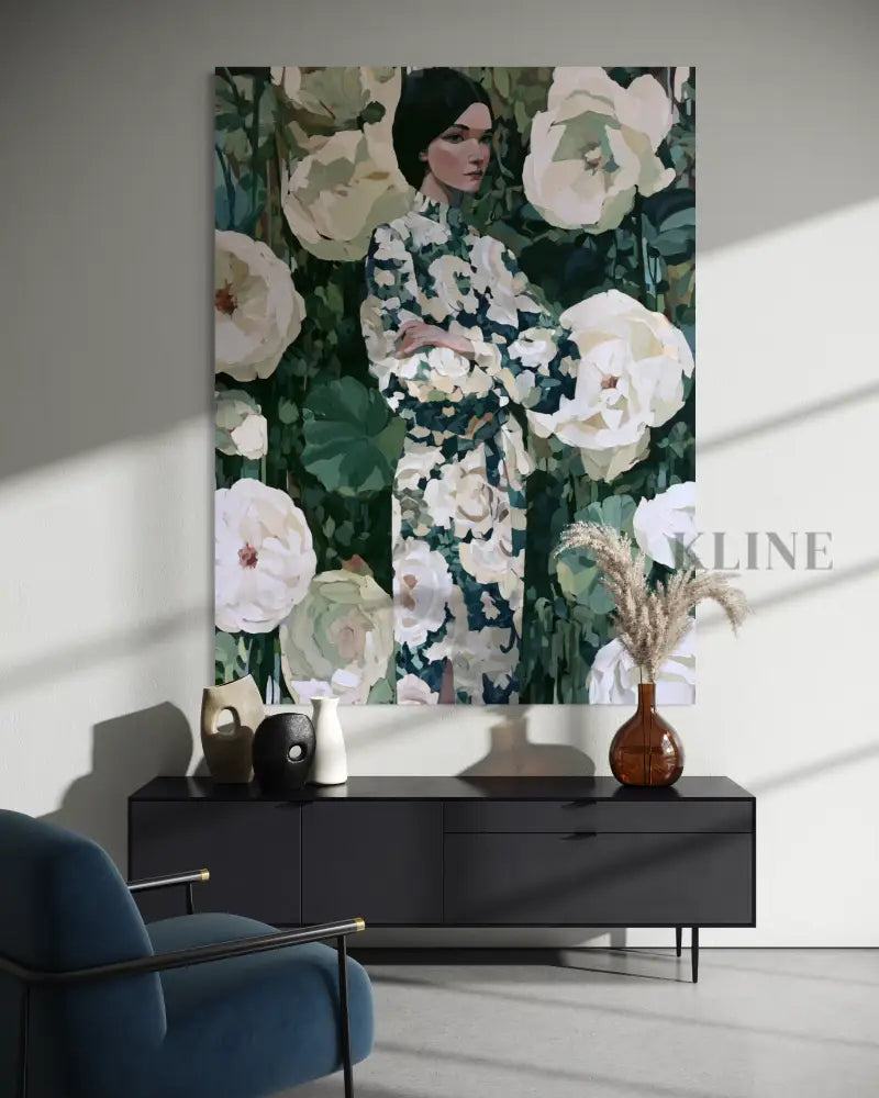 Woman in the Garden Dress - Hand Painting القادمون الجدد