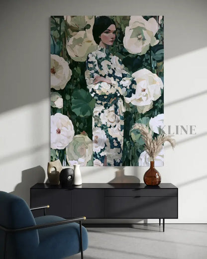 Woman in the Garden Dress - Hand Painting