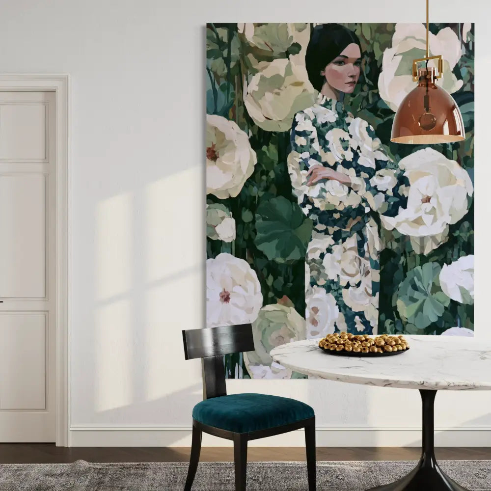 Woman in the Garden Dress - Hand Painting