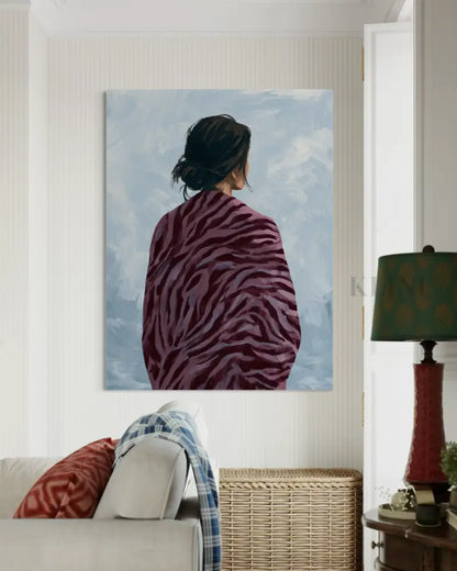 Woman in the Winter Shawl - Hand Painting