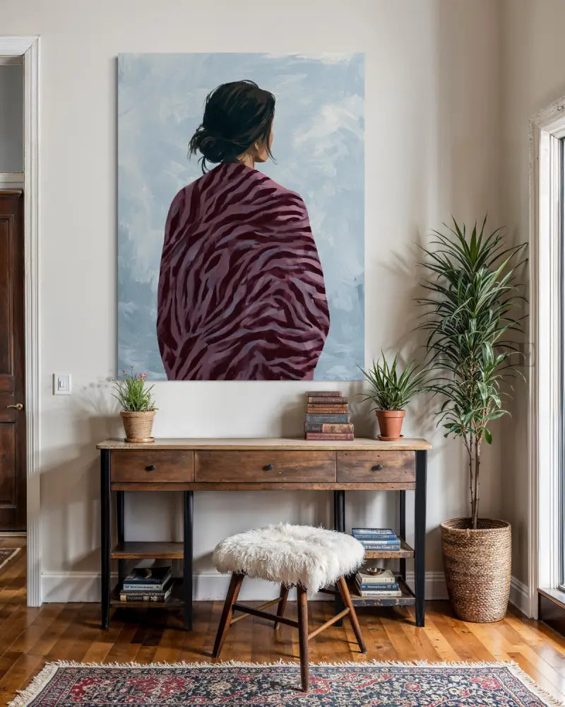 Woman in the Winter Shawl - Hand Painting 