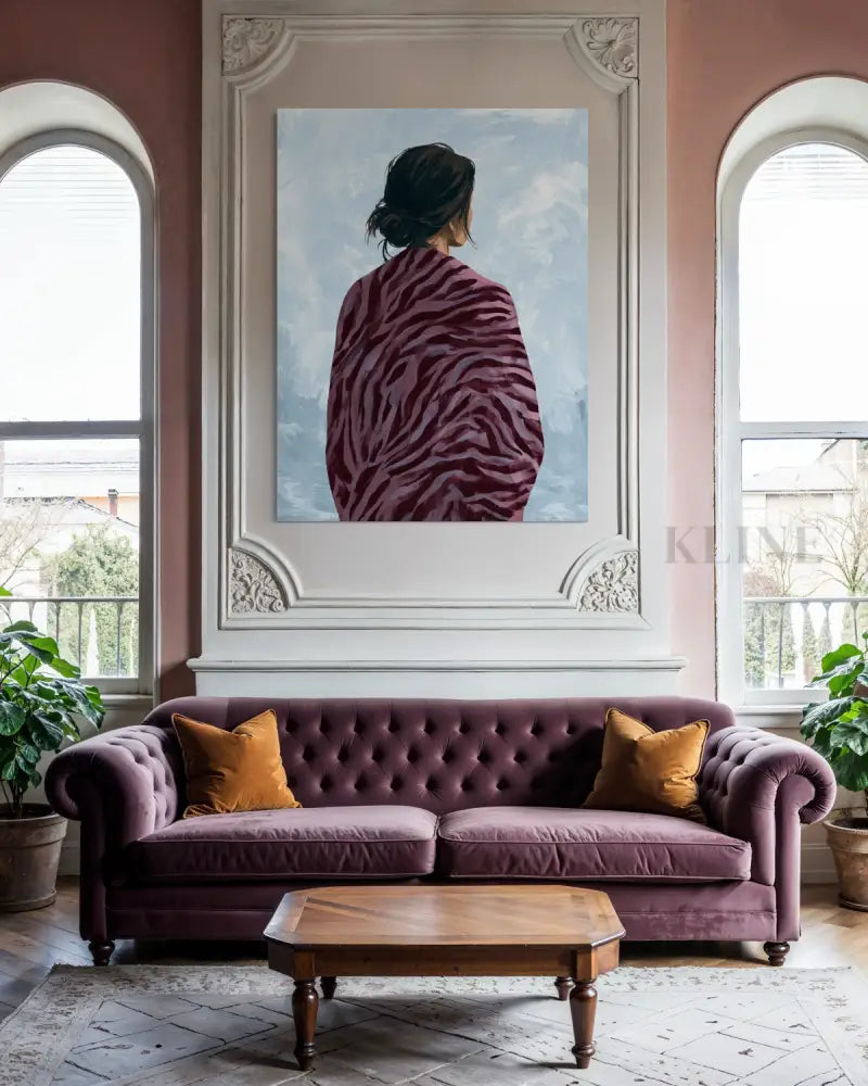Woman in the Winter Shawl - Hand Painting 