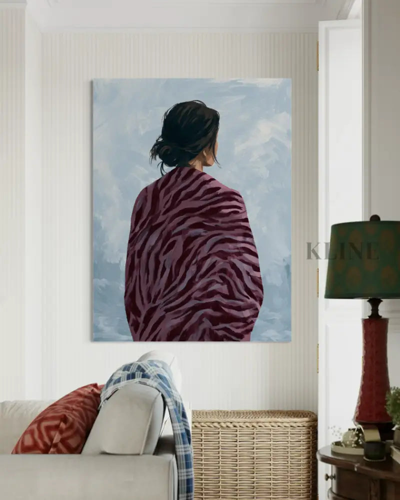 Woman in the Winter Shawl - Hand Painting 