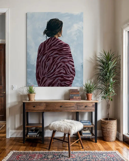 Woman in the Winter Shawl - Hand Painting