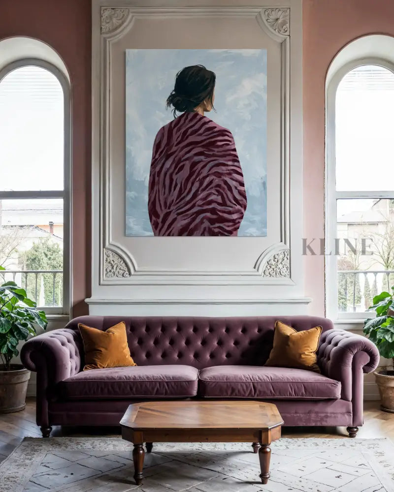 Woman in the Winter Shawl - Hand Painting