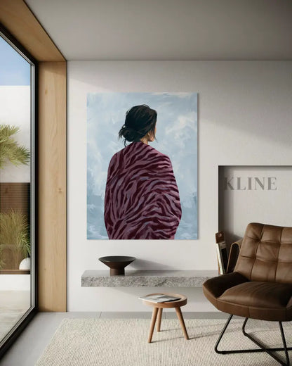 Woman in the Winter Shawl - Hand Painting