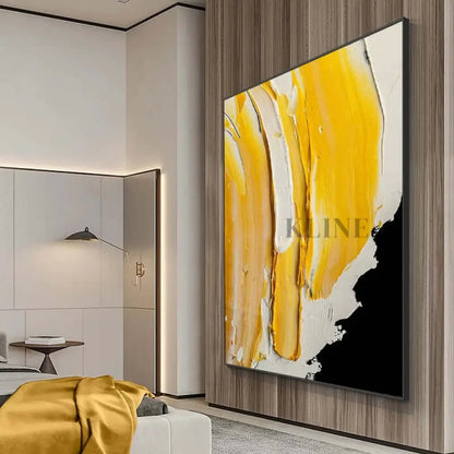 Yellow Textured Heavy Painting - Hand Painting