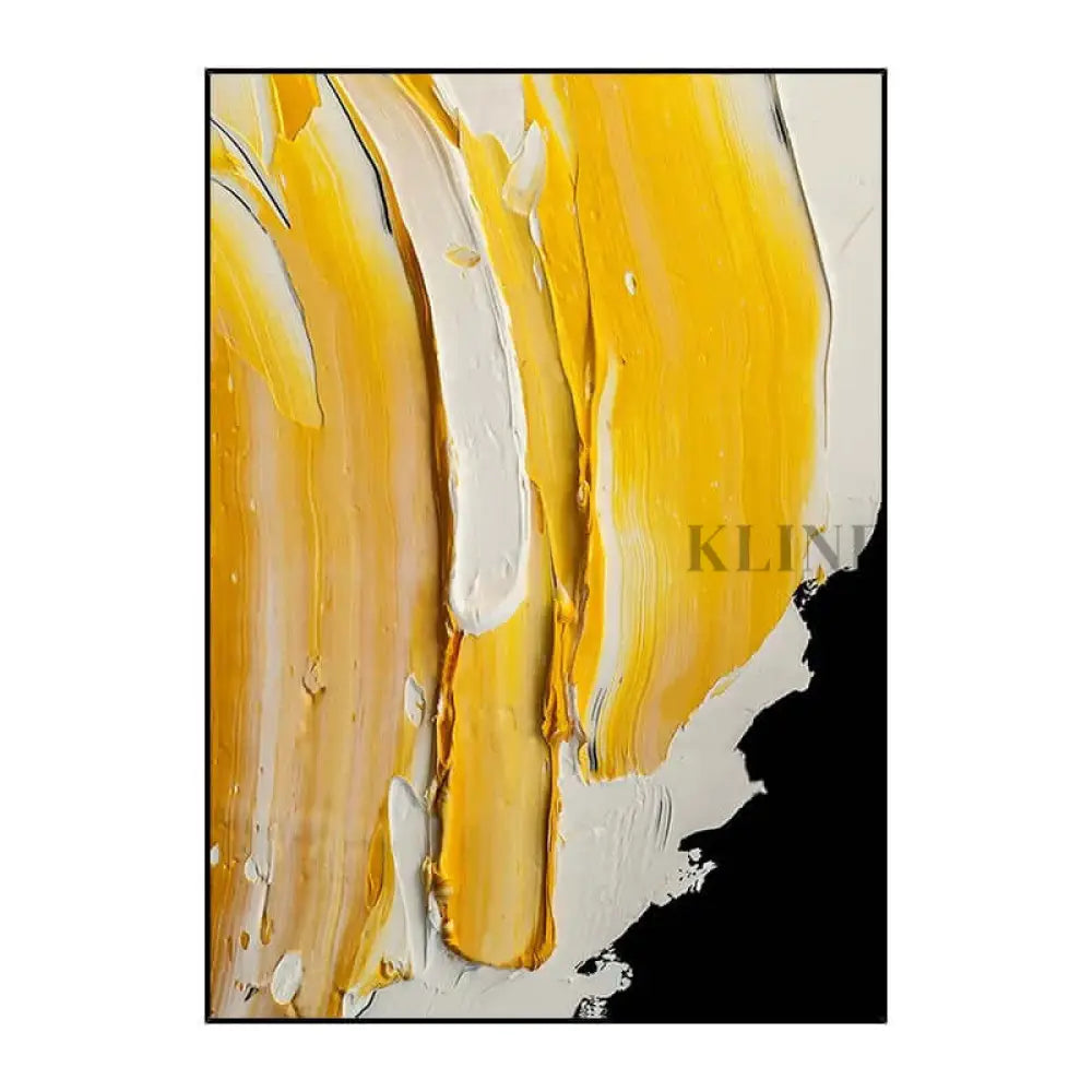 Yellow Textured Heavy Painting - Hand Painting