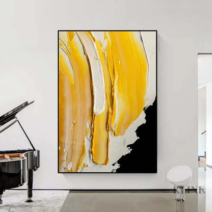 Yellow Textured Heavy Painting - Hand Painting