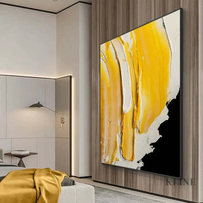Yellow Textured Heavy Painting - Hand Painting
