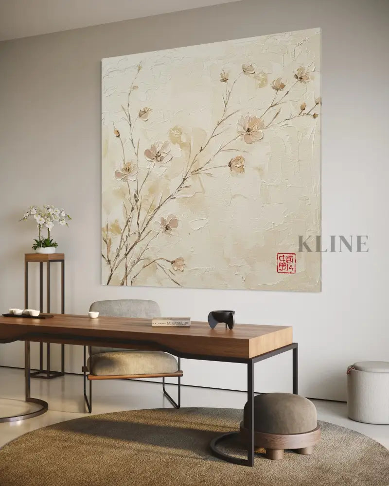 Zen Blossom Serenity - Hand Painting