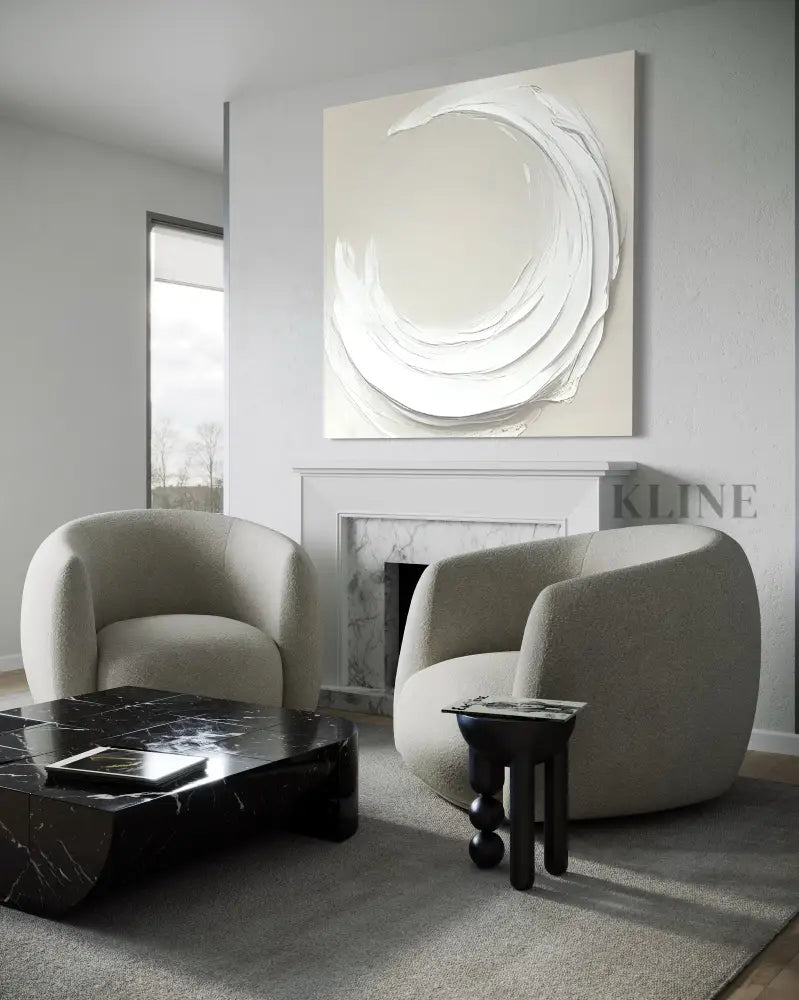 Zen Markings 2 wall art by John Rey U, hand-painted on canvas, enhancing modern living spaces with elegance. 