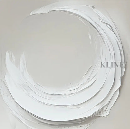 Hand-painted abstract wall art in white tones, enhancing interior spaces with elegance and vitality.